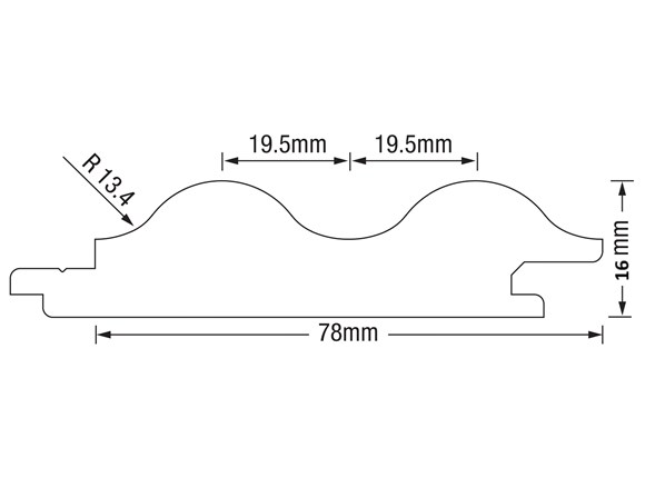 contour curved wall bead wave gp interior tas oak 1200x39x16